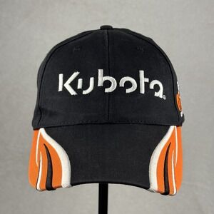 Y2K KUBOTA Black & Orange Adjustable Hat Embroidered‎ Vintage